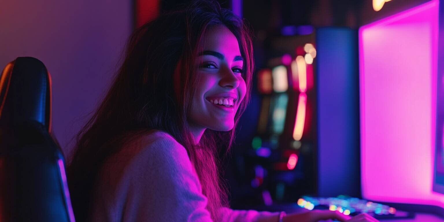 Woman Enjoying Games at j777